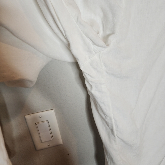 Chico's 20 Tall Linen White Straightleg Pull On Pant Pockets Chico's Size 4 Tall - Picture 13 of 16